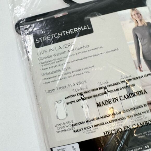 Cuddl Duds Shirt Womens Medium Multi-Color Long-Sleeve with Thumbholes new - Picture 6 of 7